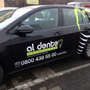 Fahrzeugbeschriftung Al Dente Zahntechnik